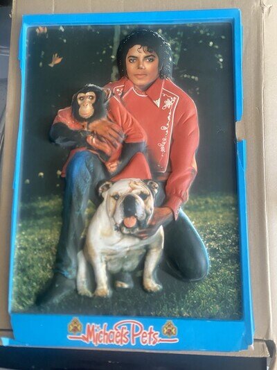 MICHAEL JACKSON MEGA RARE MICHAELS PETS 3D PLASTIC POSTER JAPAN PROMO