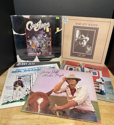 Vintage Jerry Jeff Walker Vinyl LP Lot Of 6