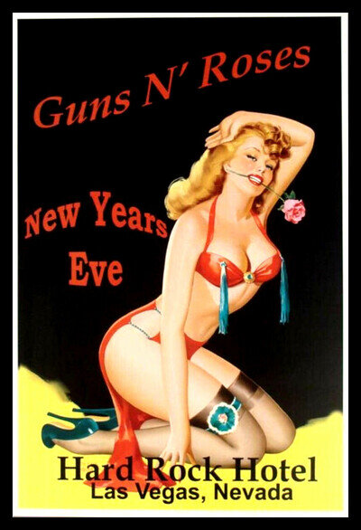 Guns and Roses Concert Poster Canvas Print Fridge Magnet 6x8 Large