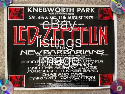 Knebworth Festival 1979 Led Zeppelin & Others Concert Poster Signed By Promoter
