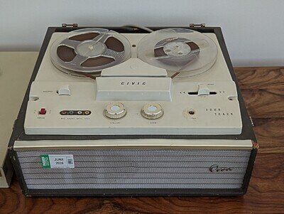 Vintage Civic "Plessey Marina" Portable Reel to Reel Tape Recorder - PAT Tested