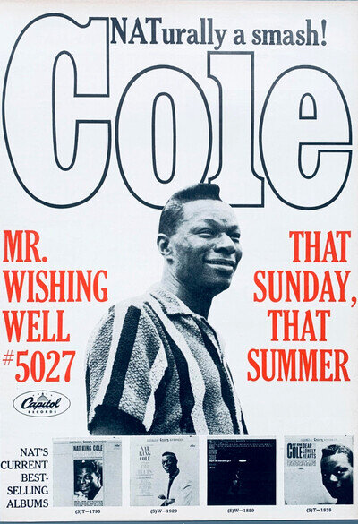 NAT KING COLE 1963 vintage POSTER ADVERT THAT SUNDAY SUMMER Capitol Records