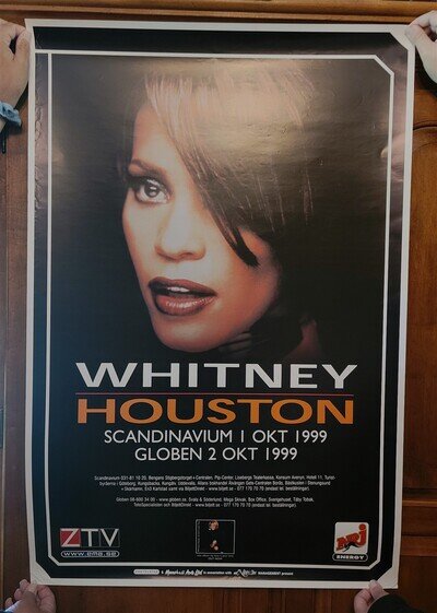 Whitney Houston Poster Concert Scandinavia 1999 Face Shot