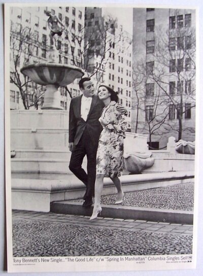 TONY BENNETT vintage 1963 POSTER ADVERT THE GOOD LIFE Spring in Manhattan
