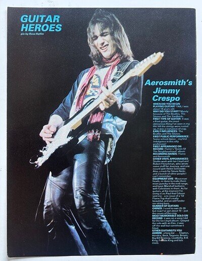 JIMMY CRESPO - 1983 full page UK magazine poster AEROSMITH