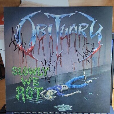 Obituary – Slowly We Rot Signed LP black vinyl MOV reissue