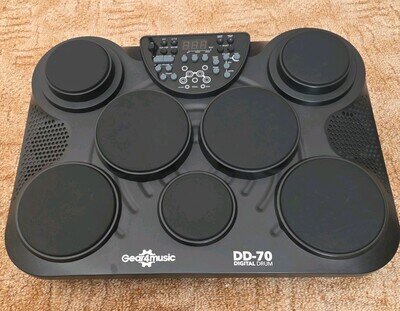 Gear4music DD70 Electronic Drum Machine Kit + Pedals , Power Supply & Drumsticks