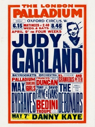 Judy Garland Palladium 16" x 12" Photo Repro Concert Poster