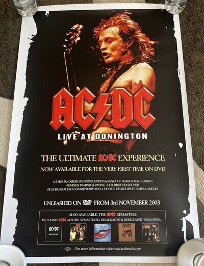 AC/DC 3 Rare Ltd Edition Promo Posters Donington Stiff Upper Lip Rock or Bust