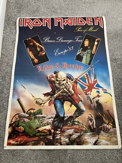 Iron Maiden, Piece Of Mind, Brain Damage Tour Poster. 1983 vintage original