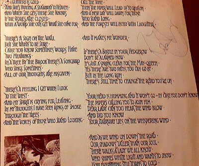 Led Zeppelin Robert Plant signed autograph Lyrics Not authenticated real