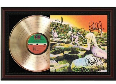 Led Zeppelin Framed Cherry wood Reproduction Signature LP Display. "M4"