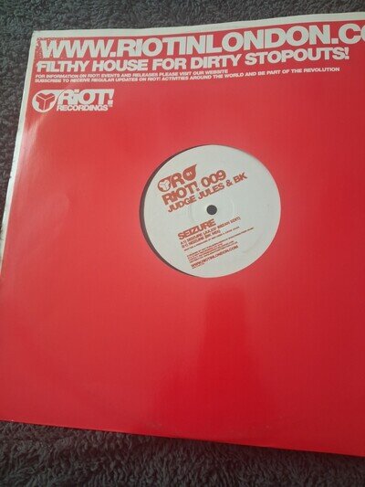 Riot 009 Judge Jules & BK Seizure 12” Vinyl Very Good Condition
