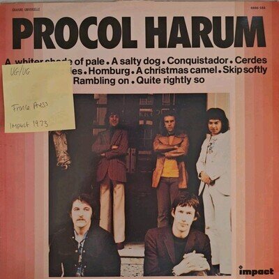Procol Harum Self Titled Vinyl Record VG/VG 6886555 1973