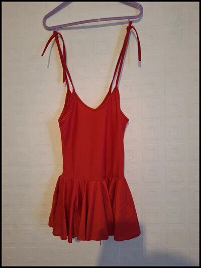 Red Girls Leotard Dance Dress with Tutu Skirt - Size 080 (China)