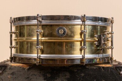 1930s Leedy 5x14 Polished Brass Reliance Snare Drum