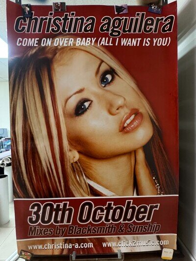 Christina Aguilera Come On Over Baby All I Want ... 1999 60x40 UK subway poster