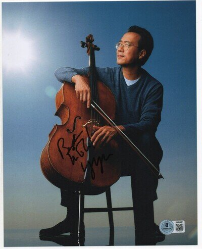 Yo-Yo Ma autographed signed 8x10 photo Beckett BAS COA Cellist Classic Orchestra