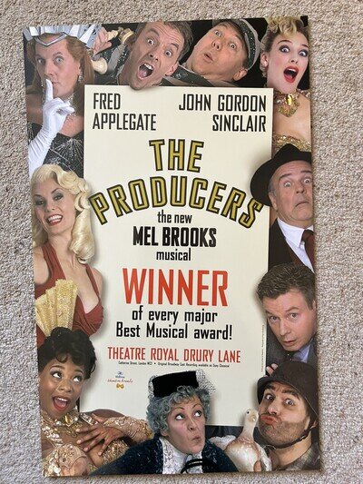 THE PRODUCERS Original Theatre Poster LONDON