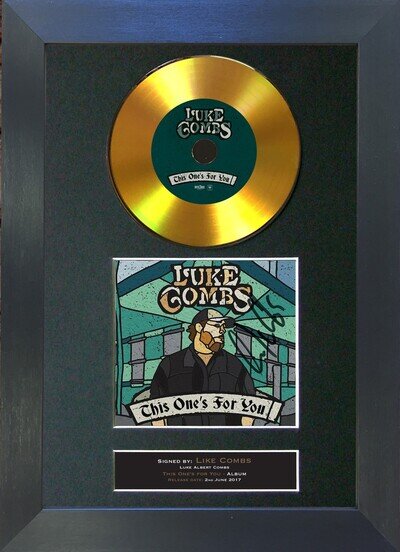 GOLD DISC Luke Combs Signed Reproduction Autograph Mounted Print A4