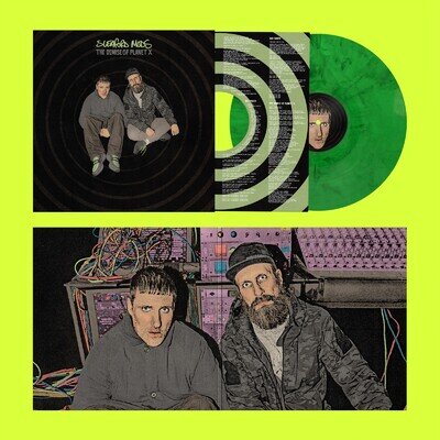 SLEAFORD MODS DEMISE OF PLANET X GREEN VINYL LP + STICKERS + CARD + BAG BUNDLE