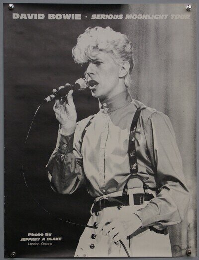 David Bowie Poster Original By Jeffrey A Blake Serious Moonlight Tour 1984 #1