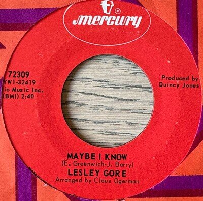 LESLEY GORE MAYBE I KNOW 7" MERCURY (EARLY 1970's) EX POP USA (RE)