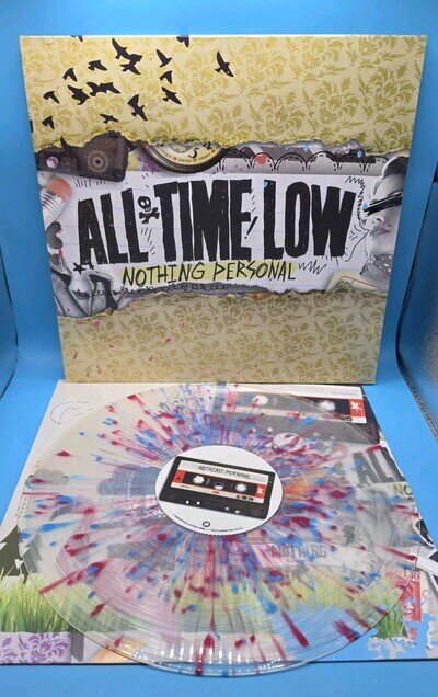 All Time Low Nothing Personal Clear w/ Pink Blue Splatter 2015 Vinyl LP RARE
