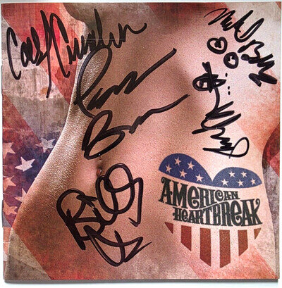 American Heartbreak HAND SIGNED CD Album Slip Card by the band rock