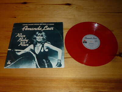AMANDA LEAR RUN BABY RUN 12 INCH EXTENDED MAXI SINGLE RED VINYL RECORD EXCELLENT