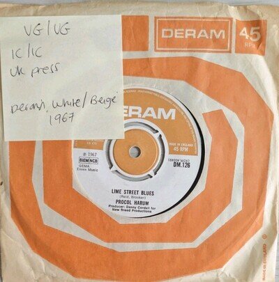 Procol Harum A Whiter Shade Of Pale Vinyl Record VG/VG DM 126 1967