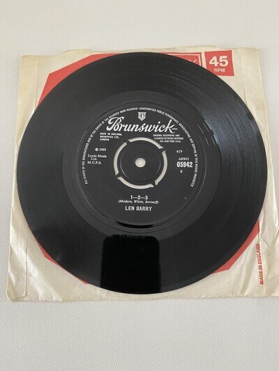 LEN BARRY-1-2-3 7" VINYL SINGLE RECORD 1965!