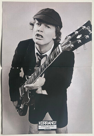 ANGUS YOUNG ~ 2008 UK Magazine centrefold poster AC/DC