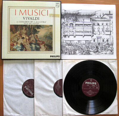 AL 3542-4 I Musici Vivaldi 12 Concerti La Cetra Felix Ayo 3LP Philips Box Set EX