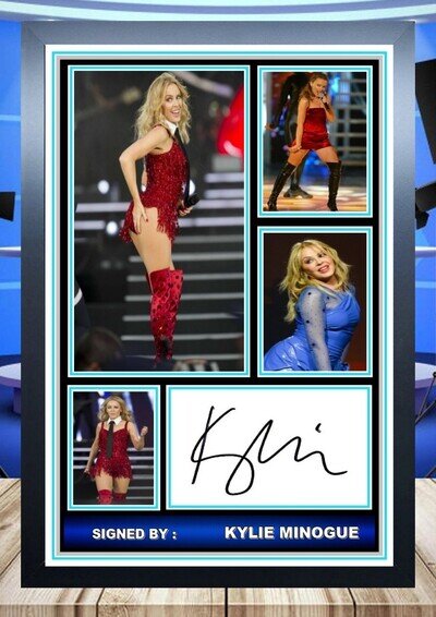 170 kylie minogue music legend signed photograph A4 framed unframed reprint