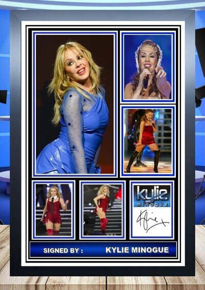 407) kylie minogue music legend signed a4 photograph framed/unframed reprint