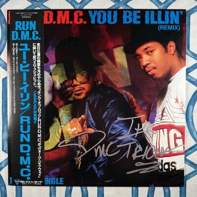 RUN DMC You Be Illin' (Remix) Japanese OBI 12” Rap Vinyl LP SIGNED AUTOGRAPHED