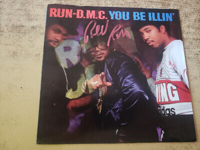REV RUN (JOE SIMMONS) AUTOGRAPHED vg++ SLEEVE 1980s Run-D.M.C. You Be Illin 45