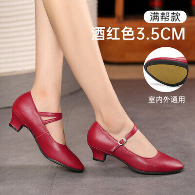 Ladies Womens Real Leather Ballroom Latin Tango Dance Shoes heeled Salsa Size