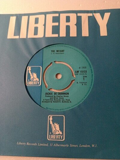 Jackie De Shannon - The Weight (LBF 15133) EX Vinyl Record 7"