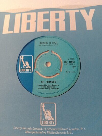 Del Shannon- Thinkin' It Over (LBF 15061) EX Vinyl Record 7"