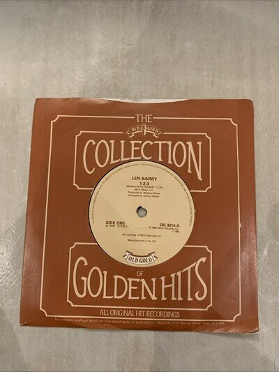 Len Barry 1-2-3 /Like A Baby 7" Vinyl Single Record Re-Issue 1965 Classic Ex