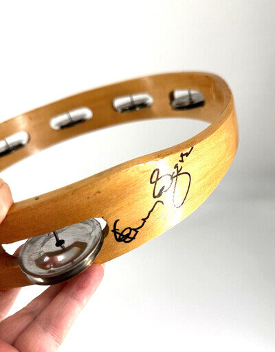 VTG Kenny Rogers Tambourine SIGNED Autographed (1938 – 2020) Country Music 1980