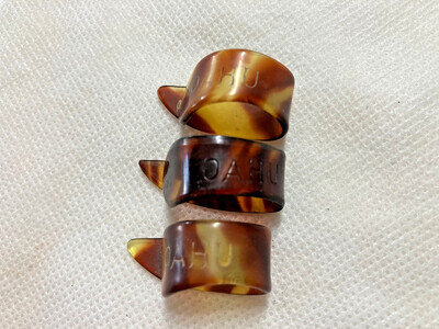 Old Vintage Antique OAHU Brand Mosaic Thumb Picks Steel Hawaiian Guitar Banjo