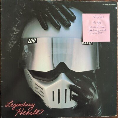 Lou Reed Legendary Hearts Vinyl Record VG/G+ PL14568 1983