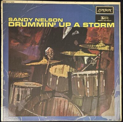 Sandy Nelson Drummin' Up a Storm Vinyl LP Mono London Records EX/VG+