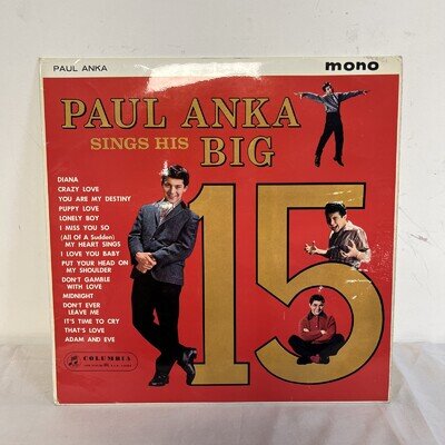 Paul Anka Sings His Big 15 Vinyl