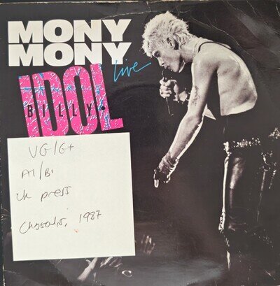 Billy Idol Mony Mony / Shakin' All Over Vinyl Record VG/G+ IDOL11 1987