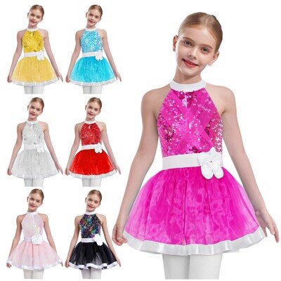 UK Girls Ballet Dance Dress Jazz Latin Ballroom Dancing Costume Tutu Skirts