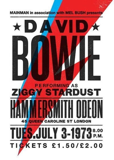 David Bowie concert poster print A4 Size